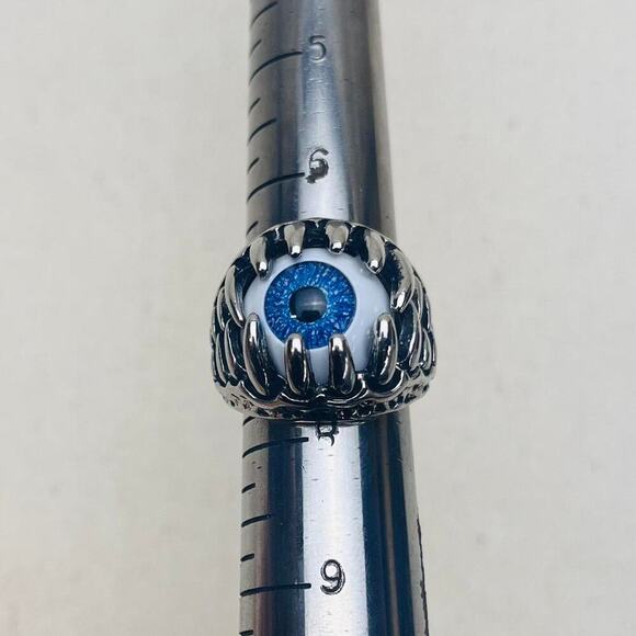 Y2k grunge silver eye ring - Picture 5 of 7